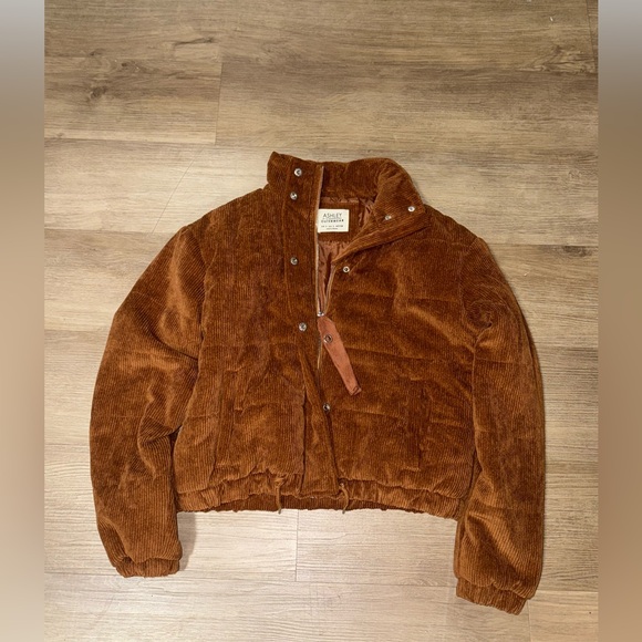 Ashley By 26 International Brown Corduroy Puffer Jacket - Picture 1 of 3
